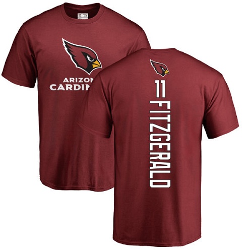 Arizona Cardinals Men Maroon Larry Fitzgerald Backer NFL Football #11 T Shirt